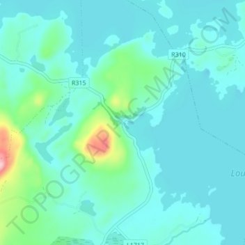 Pontoon topographic map, elevation, terrain