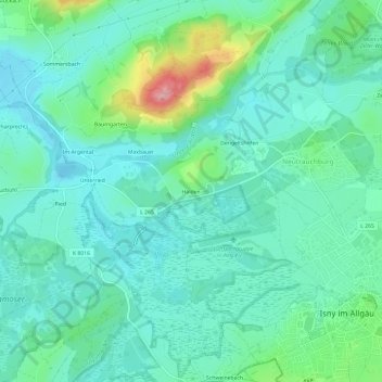 Halden topographic map, elevation, terrain