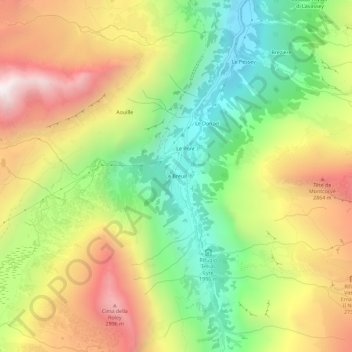Le Breuil topographic map, elevation, terrain