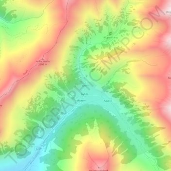 Obern topographic map, elevation, terrain