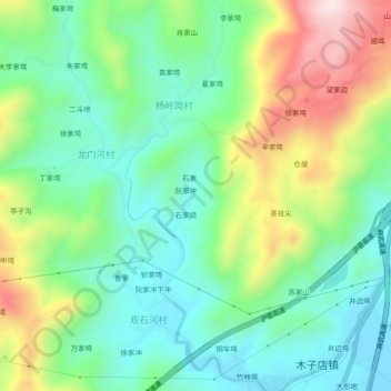 阮家塆 topographic map, elevation, terrain