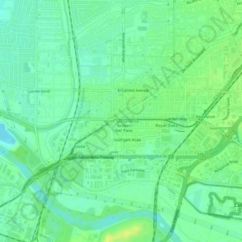 North Sacramento topographic map - Thumbnail