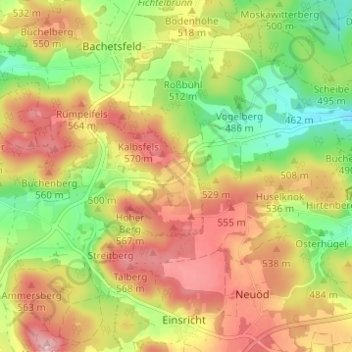 Höfling topographic map, elevation, terrain