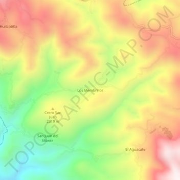Los Membrillos topographic map, elevation, terrain