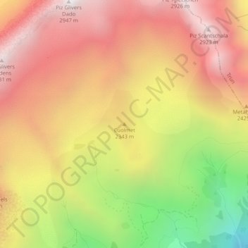 Cuolmet topographic map, elevation, terrain