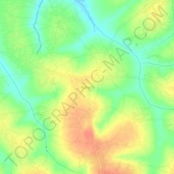 Nderi topographic map, elevation, terrain