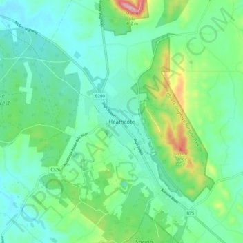 Heathcote topographic map, elevation, terrain