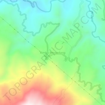 Rimbo Pengadang topographic map, elevation, terrain