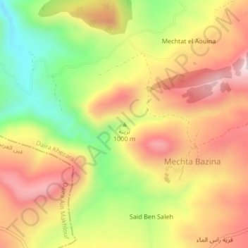 BAZINA topographic map, elevation, terrain