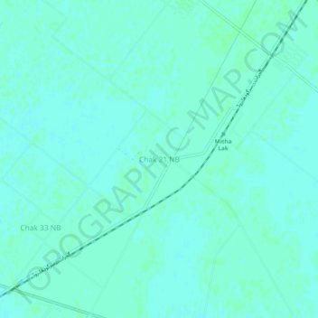 Chak 21 NB topographic map, elevation, terrain