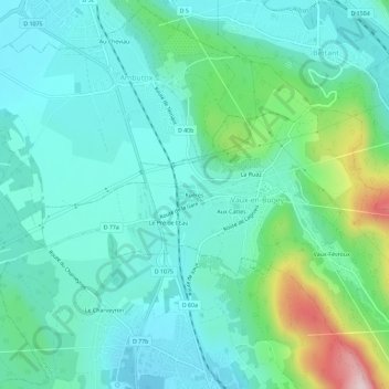 Ruères topographic map, elevation, terrain