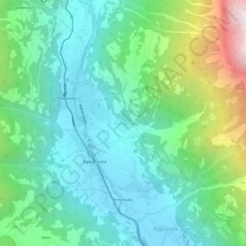 Cologna topographic map, elevation, terrain