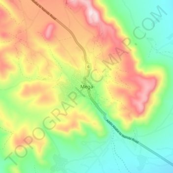 Mega topographic map, elevation, terrain