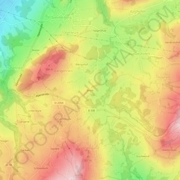Beule topographic map, elevation, terrain