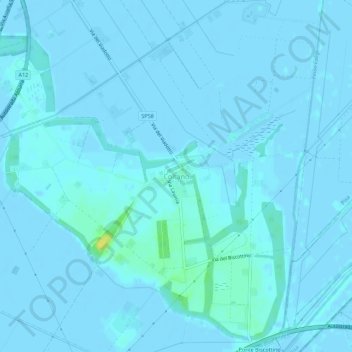 Coltano topographic map, elevation, terrain