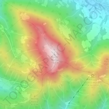 Monte Misma topographic map, elevation, terrain