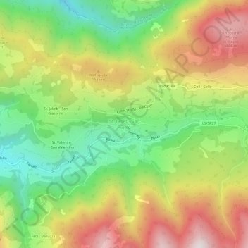 San Pietro topographic map, elevation, terrain