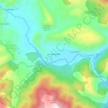 Las Rinconadas topographic map, elevation, terrain