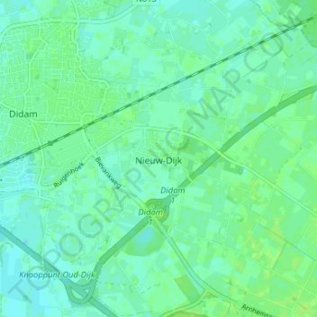 Nieuw-Dijk topographic map, elevation, terrain