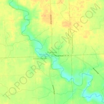 Brockway topographic map, elevation, terrain