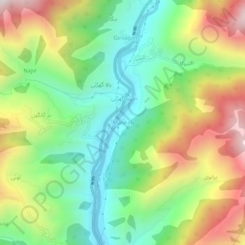Mankar topographic map, elevation, terrain