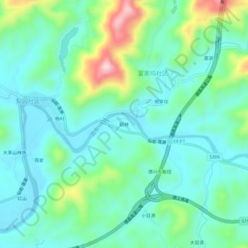 昭林 topographic map, elevation, terrain