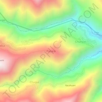 Pucara topographic map, elevation, terrain