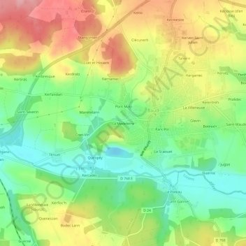 La Madeleine topographic map, elevation, terrain