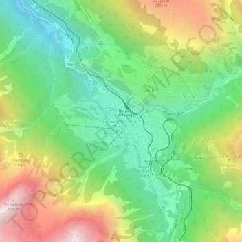 Bergün topographic map, elevation, terrain