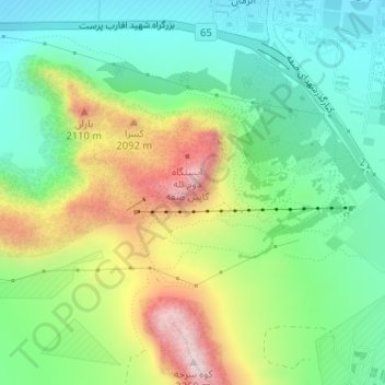 Soffeh topographic map, elevation, terrain
