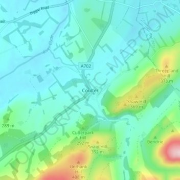 Coulter topographic map, elevation, terrain