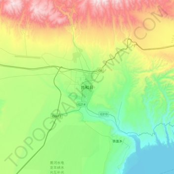 共和县 topographic map, elevation, terrain