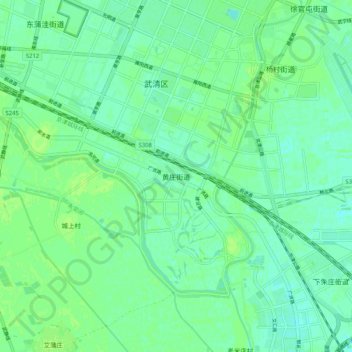 Huangzhuang Subdistrict topographic map, elevation, terrain