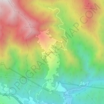 Culebrillas topographic map, elevation, terrain