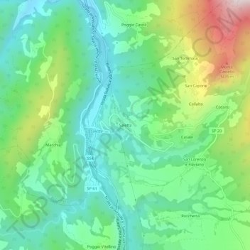 Saletta topographic map, elevation, terrain