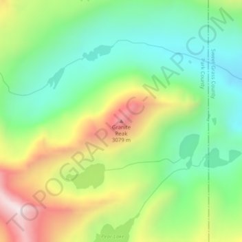 Granite Peak topographic map, elevation, terrain