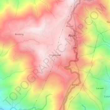 Englandad topographic map, elevation, terrain