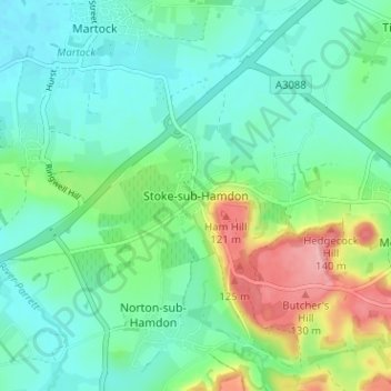 Stoke-sub-Hamdon topographic map, elevation, terrain
