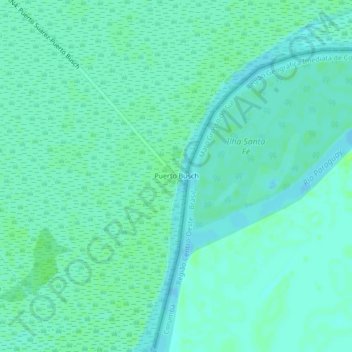 Puerto Busch topographic map, elevation, terrain