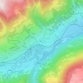 Rabius topographic map, elevation, terrain