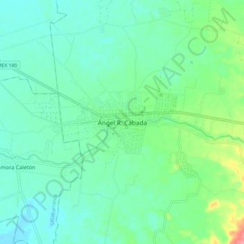 Ángel R. Cabada topographic map, elevation, terrain