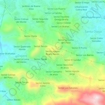 Sector Agosto Rivera Nieves topographic map, elevation, terrain