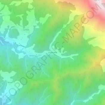 Somaniezo topographic map, elevation, terrain
