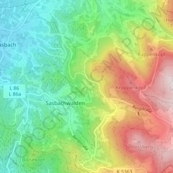 Murberg topographic map, elevation, terrain