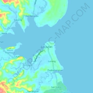 San Julian topographic map, elevation, terrain