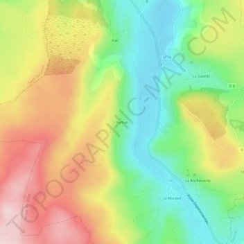 Aymas topographic map, elevation, terrain