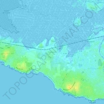 Kermoisan topographic map, elevation, terrain