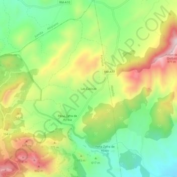 Las Casicas topographic map, elevation, terrain