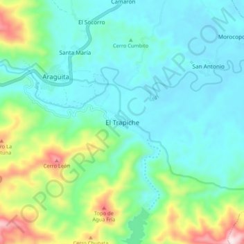 El Trapiche topographic map, elevation, terrain