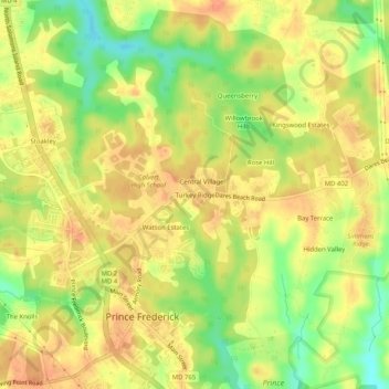 Turkey Ridge topographic map, elevation, terrain